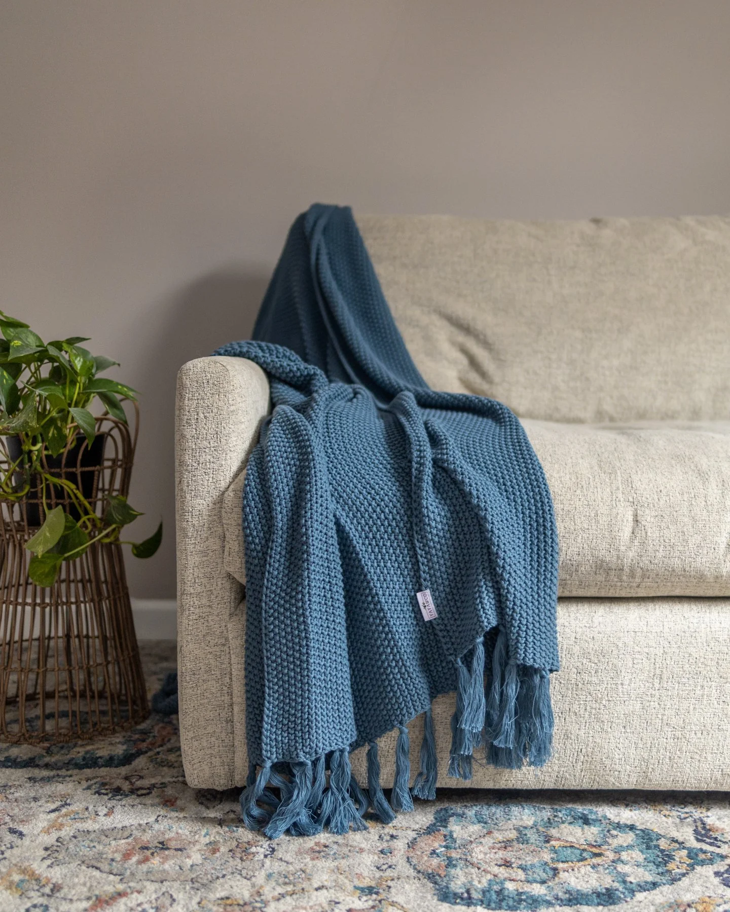 Hallen Organic Cotton Knit Throw Blanket - Image 4