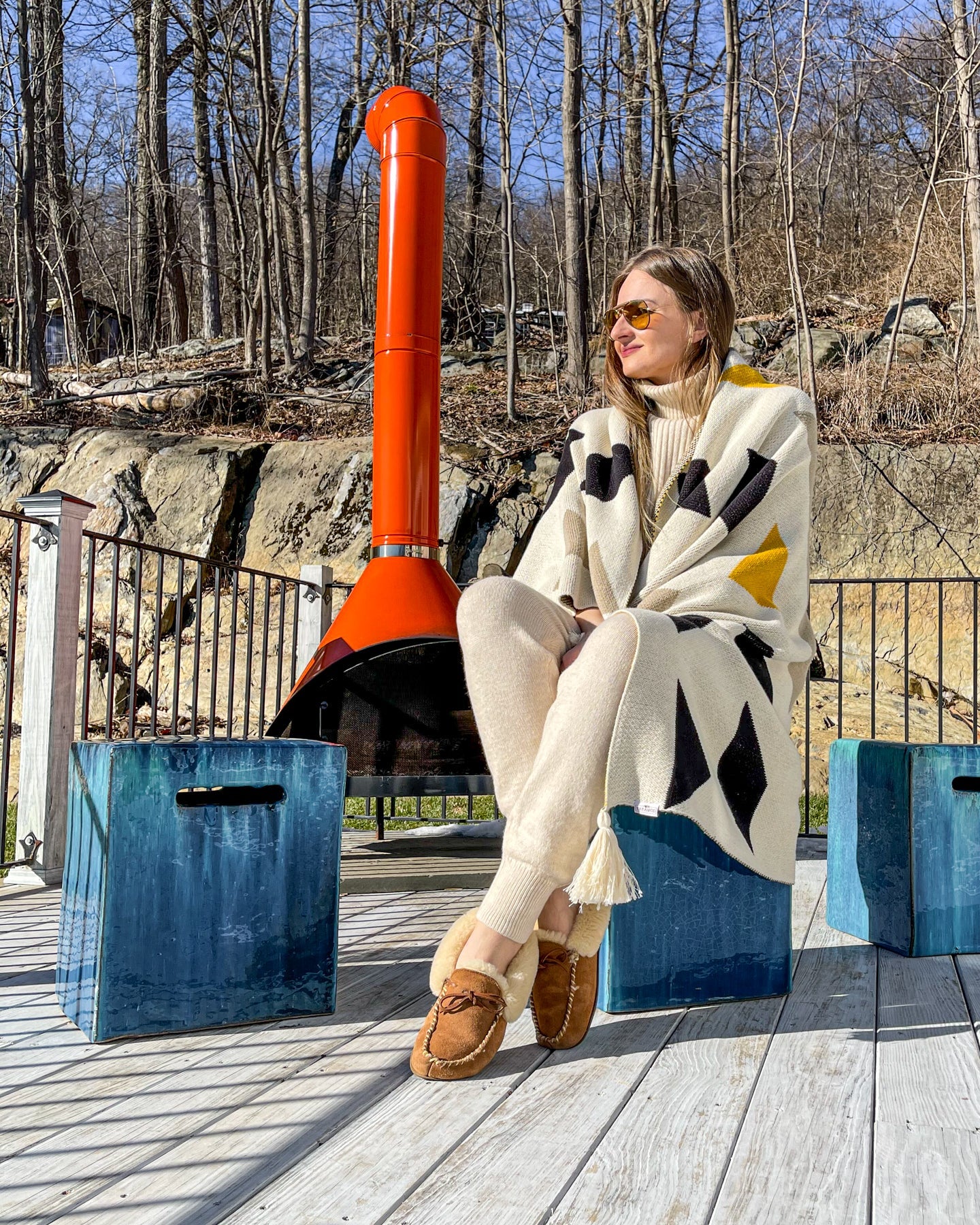 Knox Organic Cotton Bohemian Knit Throw Blanket - Image 3