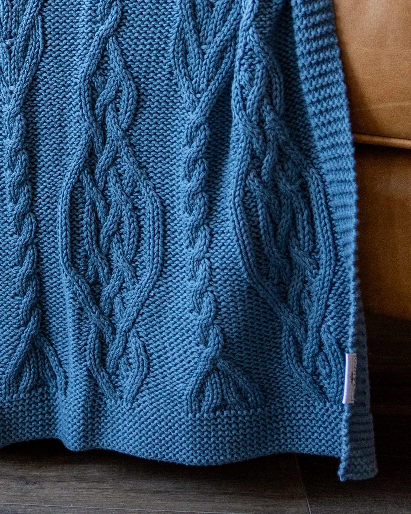 Lennox Organic Cotton Cable Knit Throw Blanket - Image 5