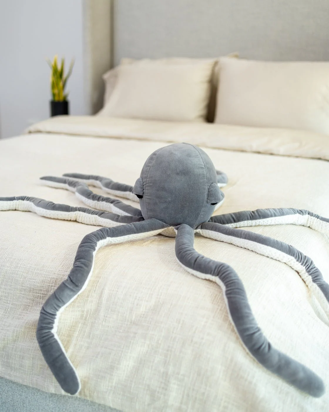Organic Cotton Velvet Octopus Pillow - Image 3