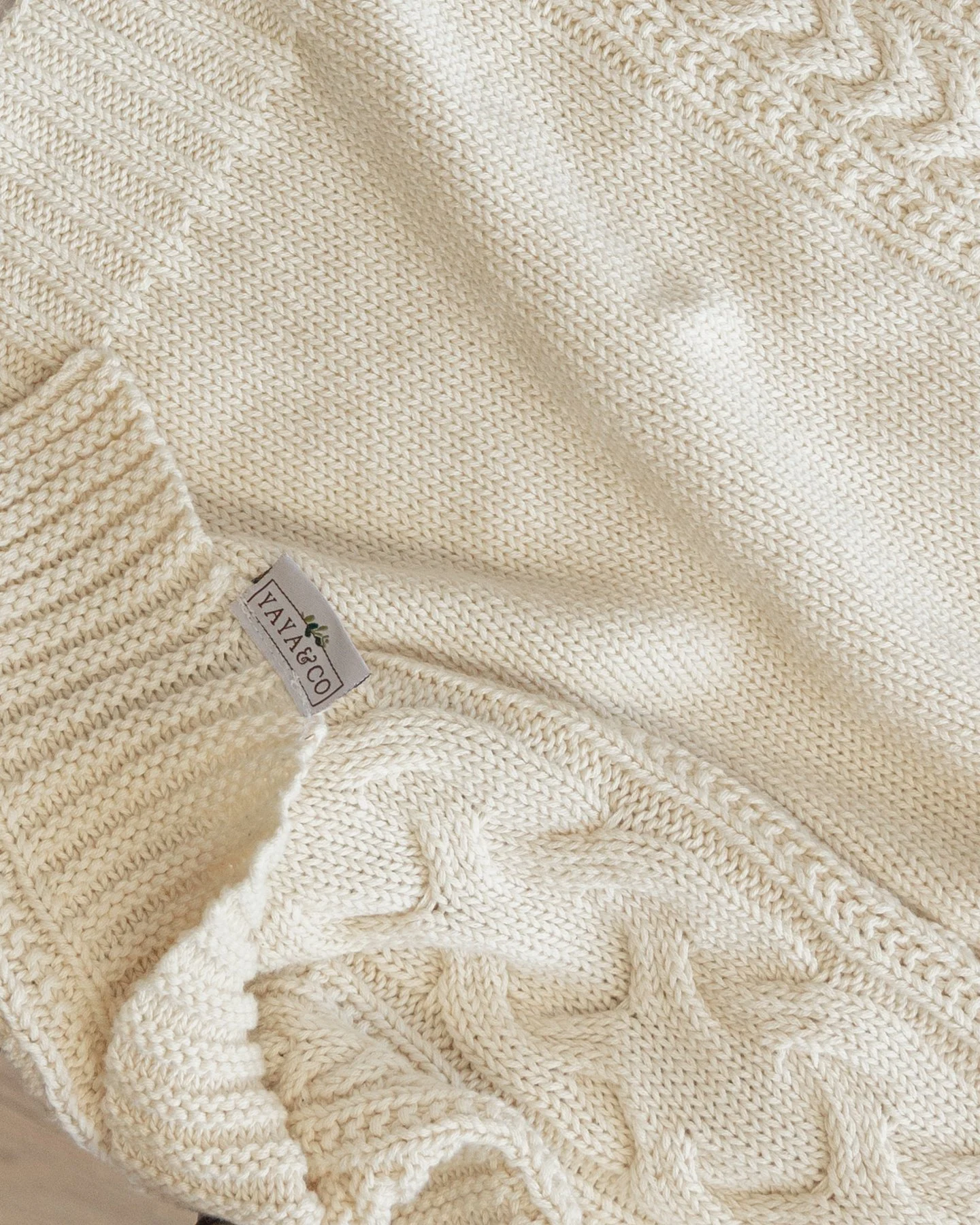 Petal Baby and Kids Organic Cotton Cable Knit Throw Blanket - Image 6