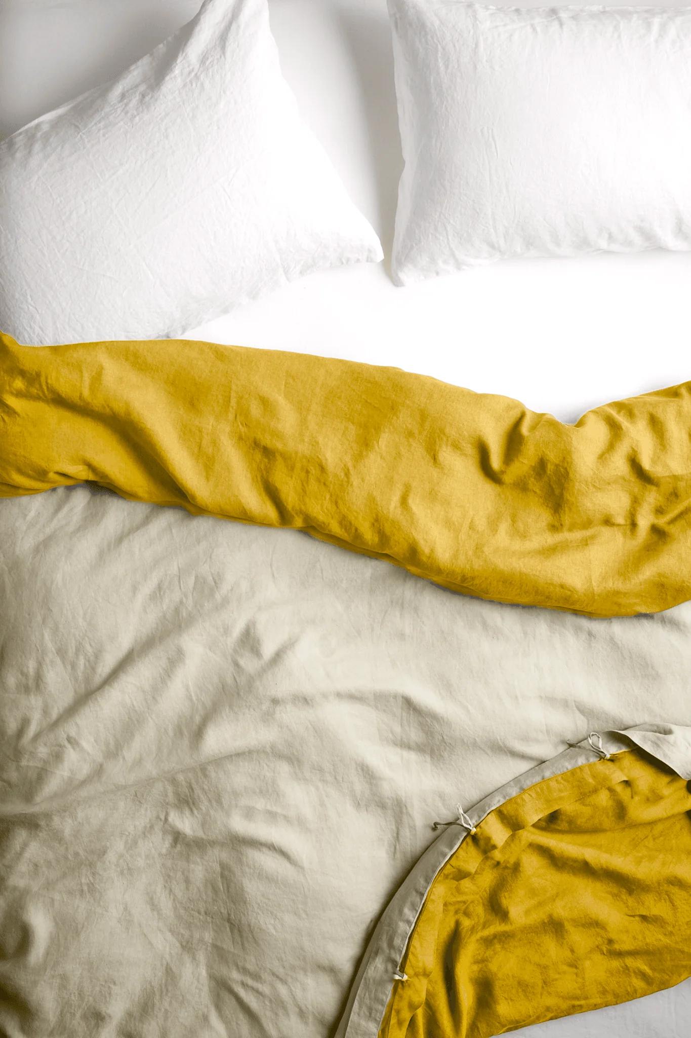 Sofia Reversible Organic Belgian Flax Linen Duvet Cover Set - Image 4