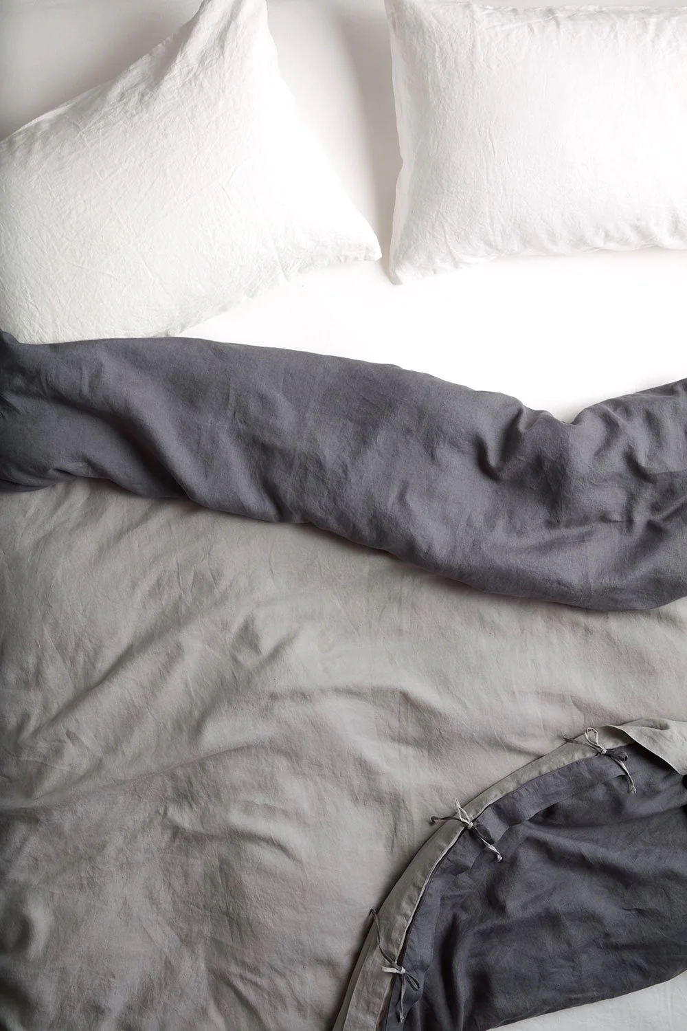 Sofia Reversible Organic Belgian Flax Linen Duvet Cover Set - Image 8